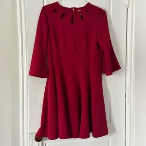 Danny and Nicole Red Dress with Cutout Neckline
